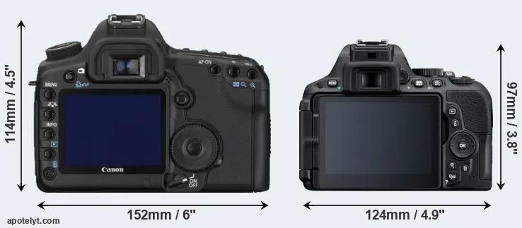 Comparison 5D Mark II or D5500 rear