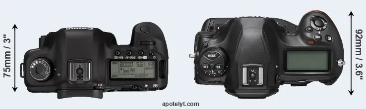 Compare 5D Mark II versus D6 top