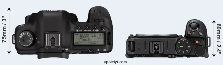 Compare 5D Mark II versus Z30 top