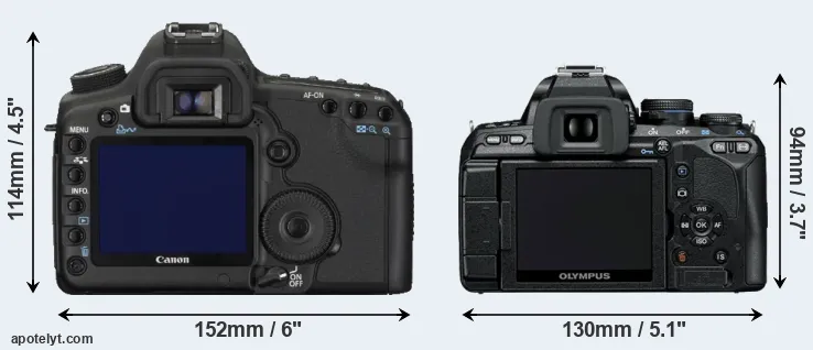 Comparison 5D Mark II or E-600 rear