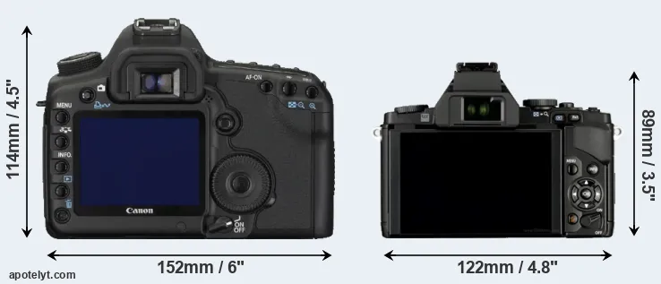 Comparison 5D Mark II or E-M5 rear