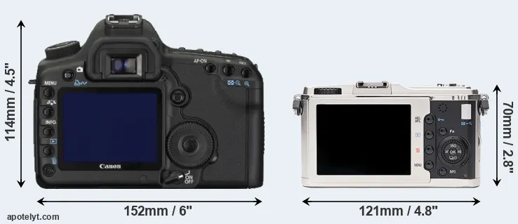 Comparison 5D Mark II or E-P1 rear