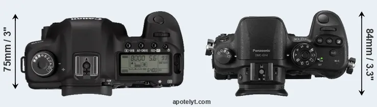 Compare 5D Mark II versus GH4 top