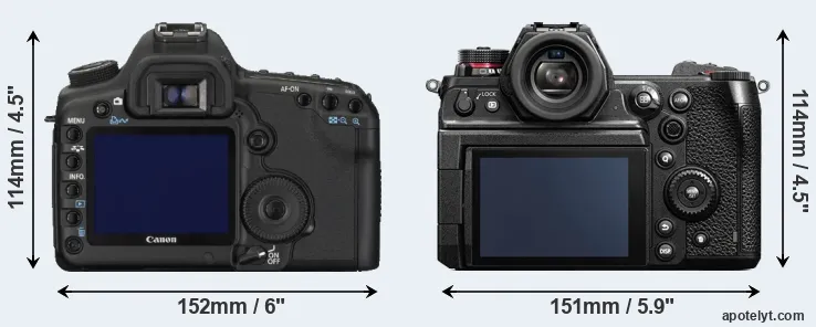 Comparison 5D Mark II or S1H rear