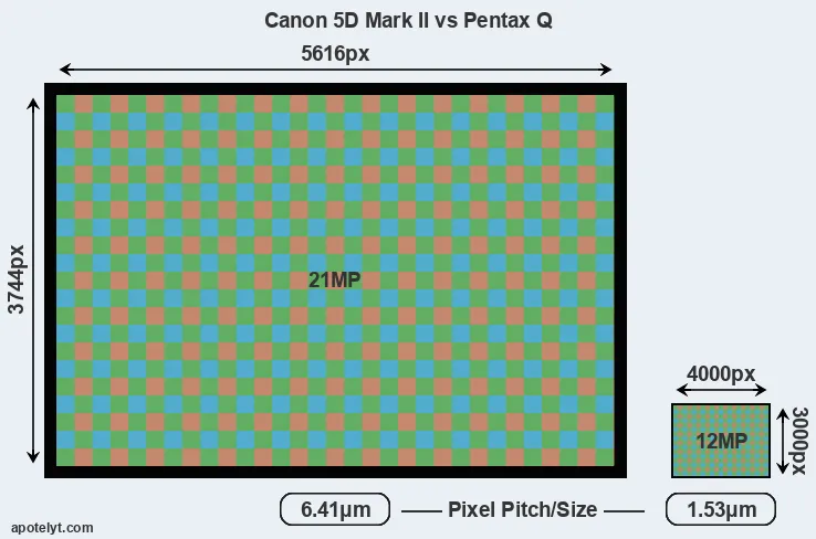 5D Mark II versus Pentax Q MP