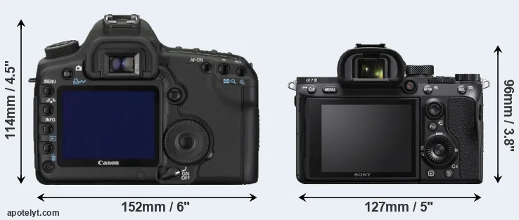 Comparison 5D Mark II or A7 III rear