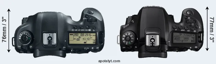 Compare 5D Mark III versus 90D top