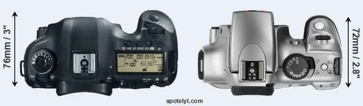 Compare 5D Mark III versus Rebel top