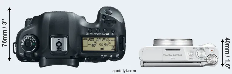 Compare 5D Mark III versus SX730 top