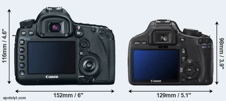Comparison 5D Mark III or T2i rear