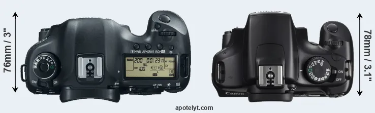 Compare 5D Mark III versus T3 top