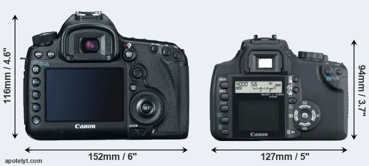 Comparison 5D Mark III or XT rear
