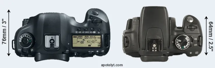 Compare 5D Mark III versus XT top