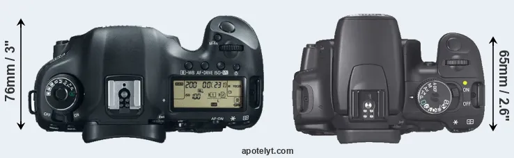 Compare 5D Mark III versus XTi top