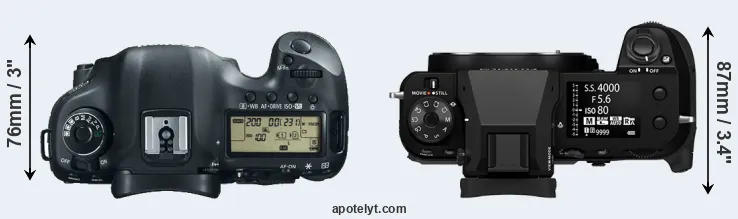 Compare 5D Mark III versus GFX 100S II top