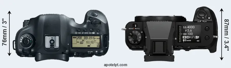 Compare 5D Mark III versus GFX 50S II top