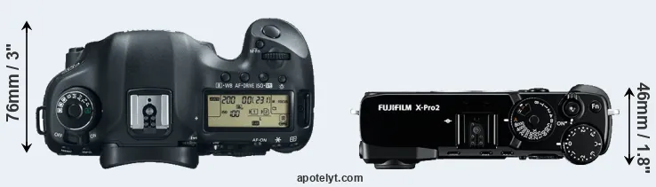 Compare 5D Mark III versus X-Pro2 top