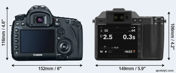 Comparison 5D Mark III or X2D 100C rear