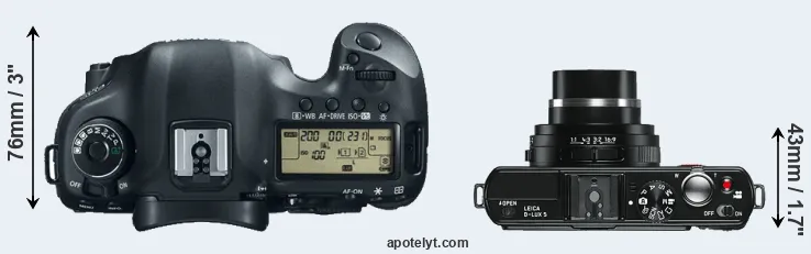 Compare 5D Mark III versus D-LUX 5 top