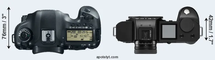 Compare 5D Mark III versus Leica SL2 top