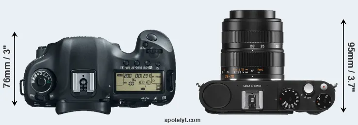 Compare 5D Mark III versus X Vario top