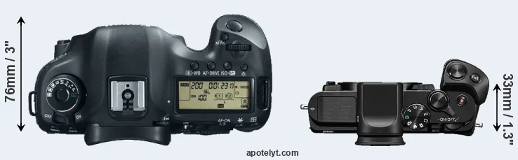 Compare 5D Mark III versus V3 top