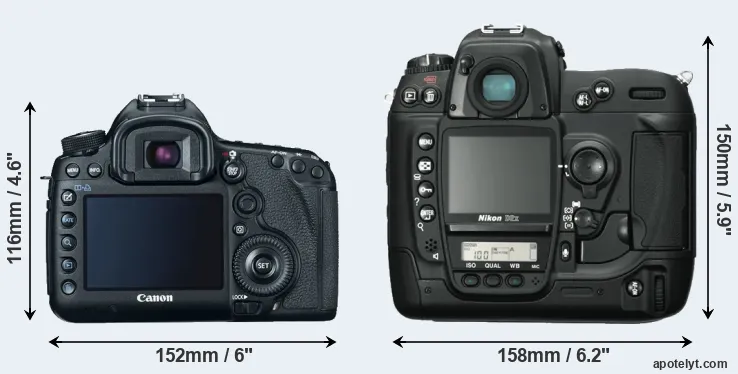 Comparison 5D Mark III or D2X rear