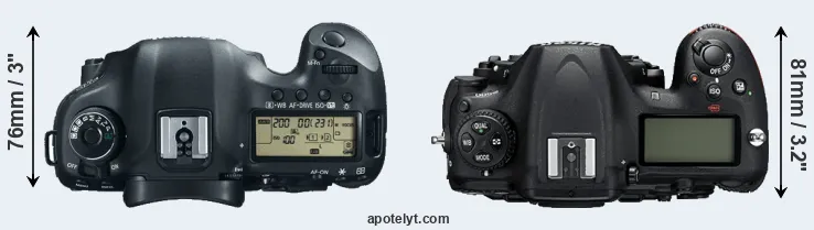 Compare 5D Mark III versus D500 top