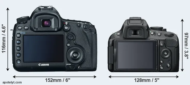 Comparison 5D Mark III or D5100 rear
