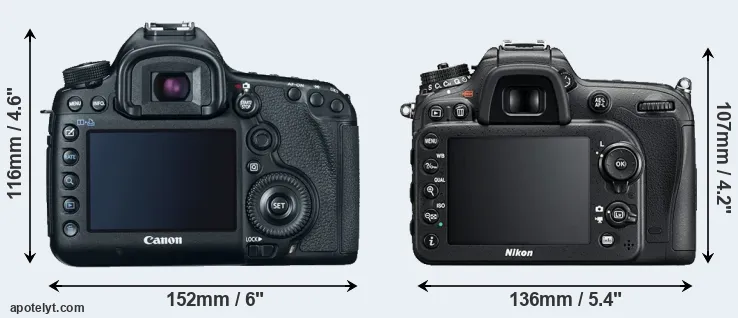 Comparison 5D Mark III or D7200 rear