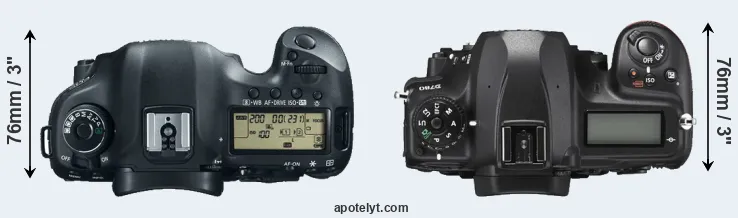 Compare 5D Mark III versus D780 top