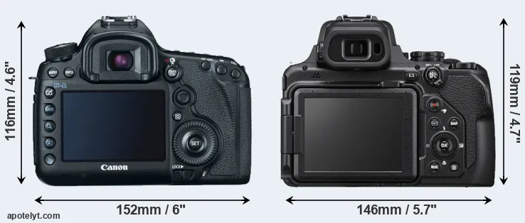 Comparison 5D Mark III or P1000 rear