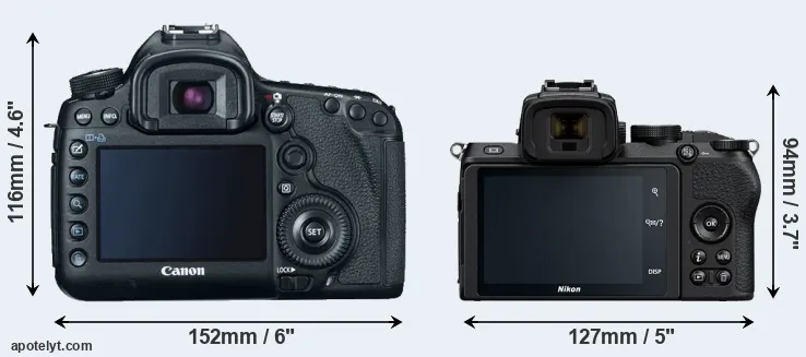 Comparison 5D Mark III or Z50 rear