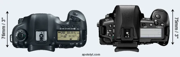 Compare 5D Mark III versus E-3 top