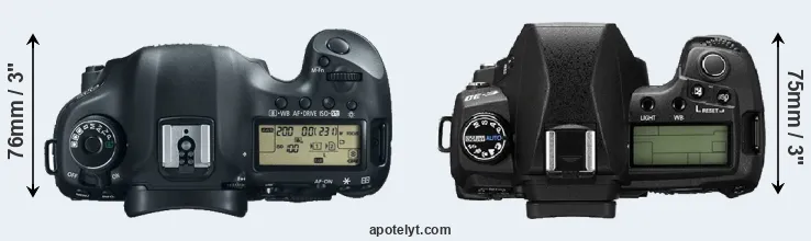 Compare 5D Mark III versus E-30 top