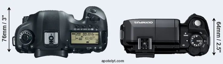 Compare 5D Mark III versus E-300 top