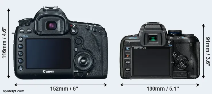 Comparison 5D Mark III or E-420 rear