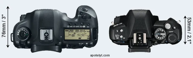 Compare 5D Mark III versus E-420 top