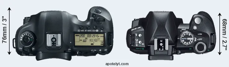 Compare 5D Mark III versus E-510 top