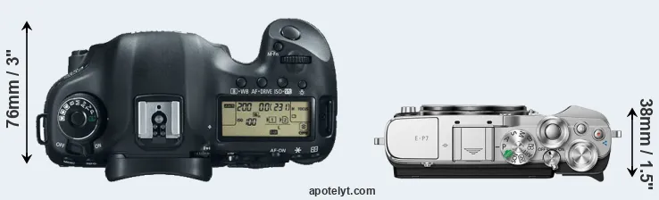 Compare 5D Mark III versus E-P7 top