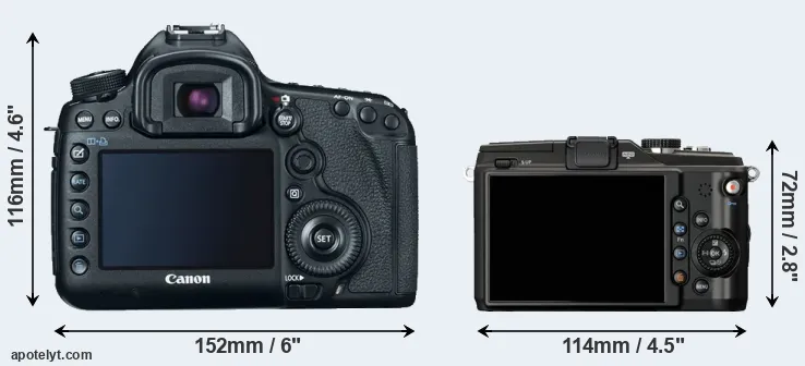 Comparison 5D Mark III or E-PL2 rear
