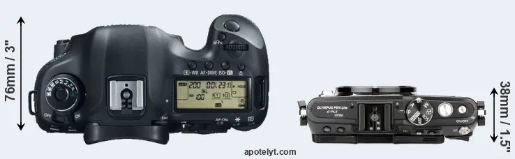 Compare 5D Mark III versus E-PL5 top