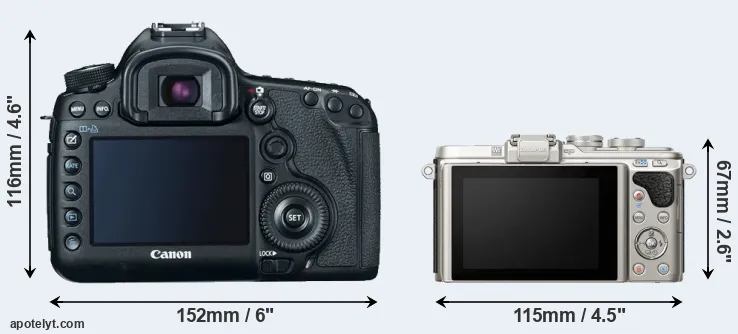 Comparison 5D Mark III or E-PL8 rear