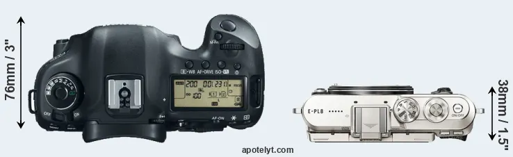 Compare 5D Mark III versus E-PL8 top