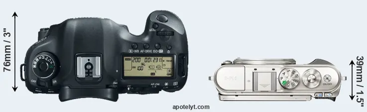 Compare 5D Mark III versus E-PL9 top