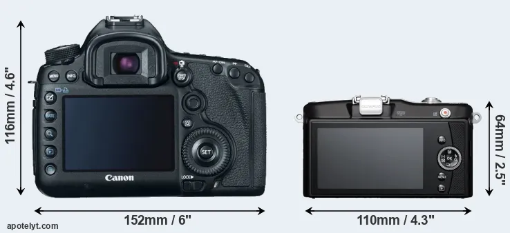 Comparison 5D Mark III or E-PM1 rear