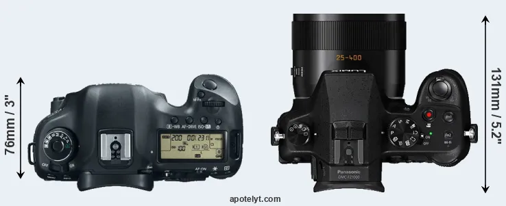 Compare 5D Mark III versus FZ1000 top