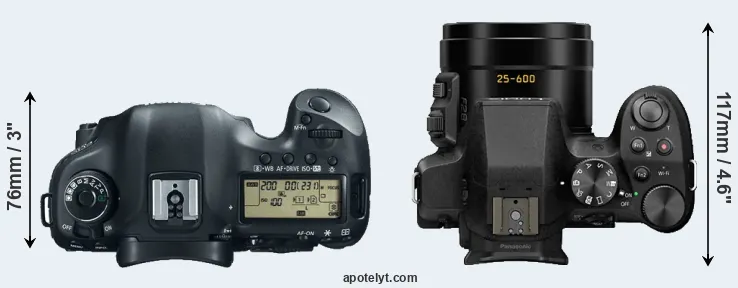 Compare 5D Mark III versus FZ330 top