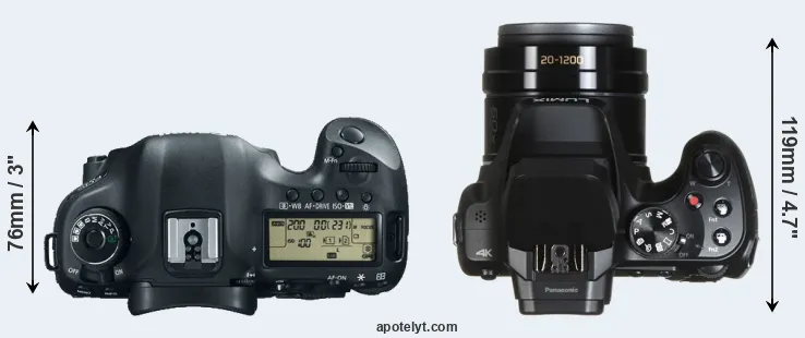 Compare 5D Mark III versus FZ82 top