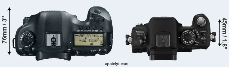 Compare 5D Mark III versus G1 top
